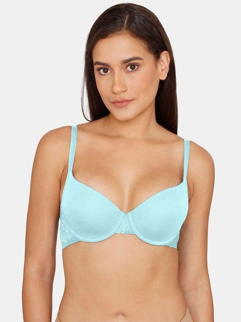 zivame light blue medium coverage t-shirt bra