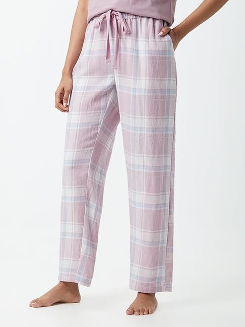 wunderlove by westside mauve checkered pyjamas