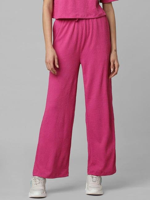 only dark pink regular fit high rise pants