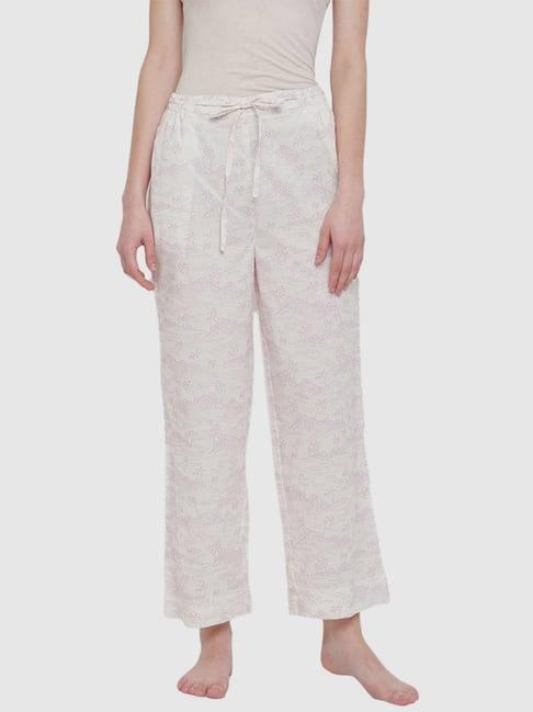 fabindia white cotton printed pyjamas