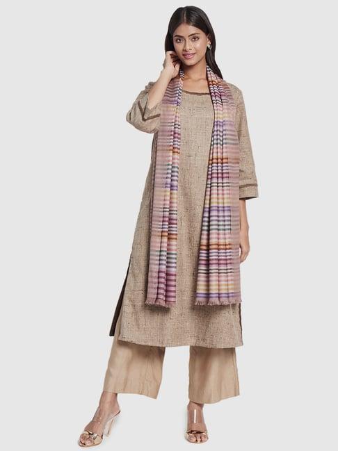 fabindia multicolored striped shawl