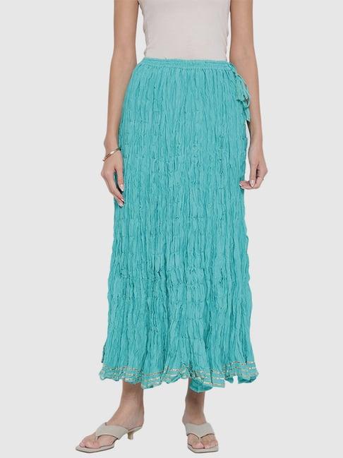 fabindia aqua cotton a-line skirt