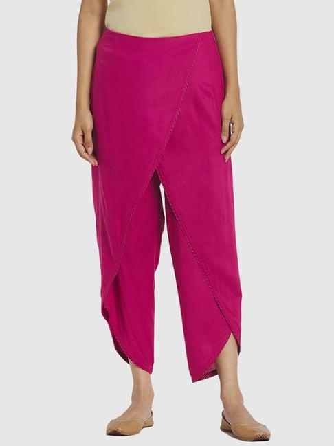 fabindia fuschia pink regular fit dhoti pants