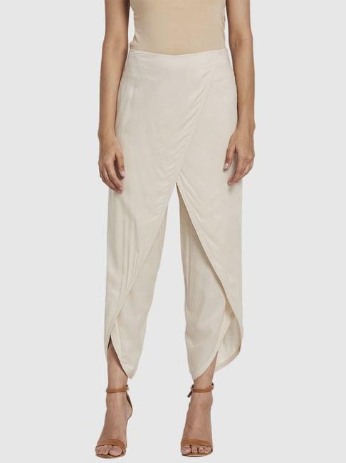 fabbasics by fabindia off-white regular fit dhoti pants