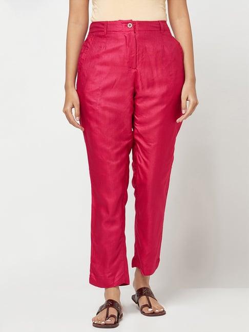 fabindia pink slim fit pants