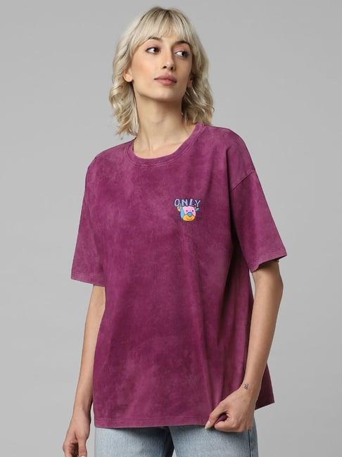 only wine cotton logo print t-shirt