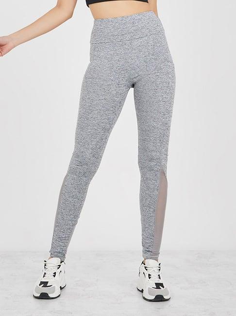 styli melange pocket detail calf mesh insert active leggings