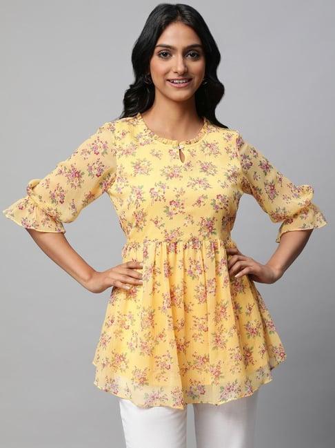 aurelia yellow printed tunic