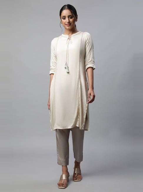 aurelia white straight kurta