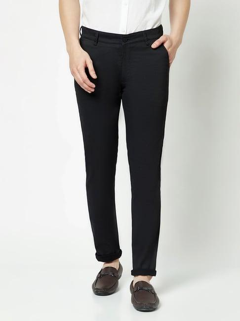 crimsoune club black slim fit textured chinos