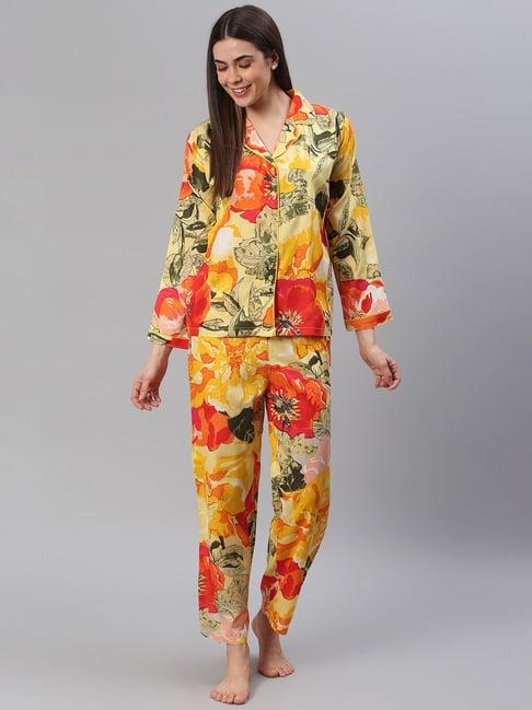 cation multicolor printed shirt with pyjamas