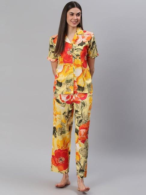 cation multicolor printed shirt with pyjamas