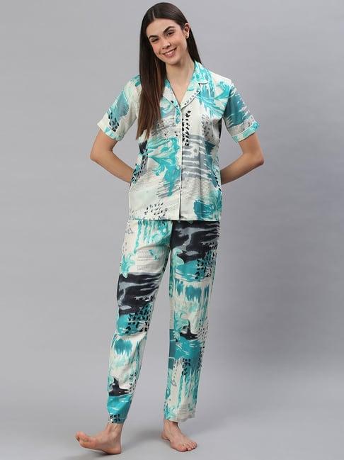 cation multicolor printed shirt with pyjamas