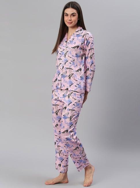 cation pink printed shirt with pyjamas