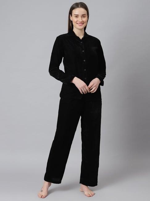 cation black shirt with pyjamas