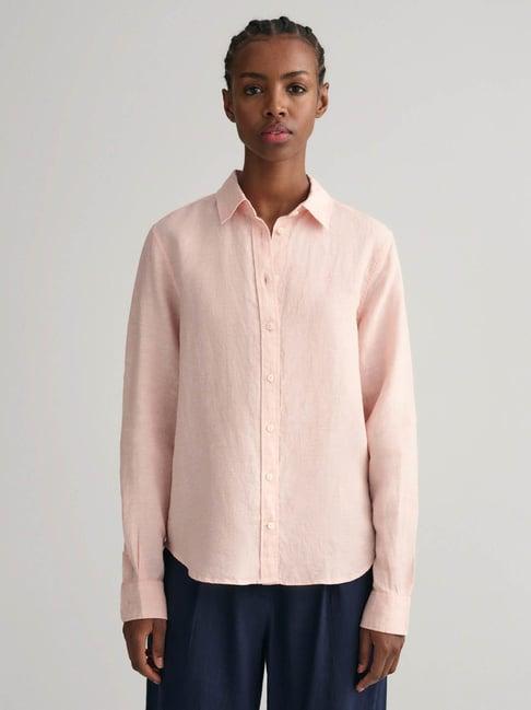 gant peach linen shirt