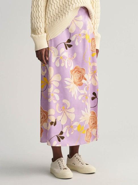 gant lilac floral print maxi skirt