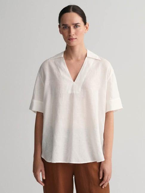 gant white linen top