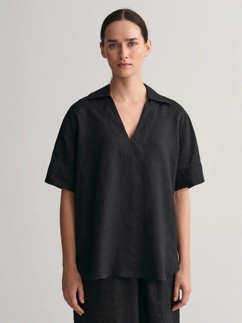 gant black linen top