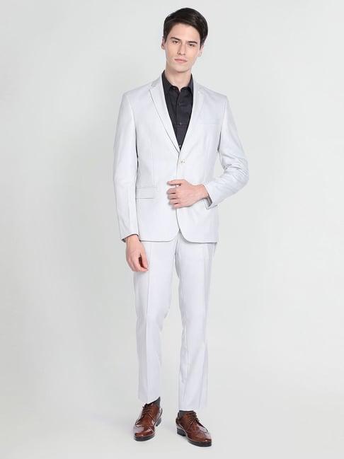 arrow white regular fit two piece suits