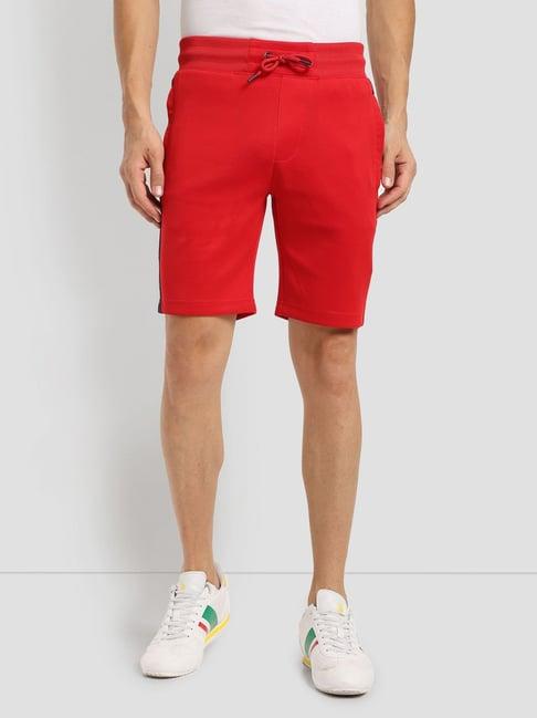 u.s. polo assn. red slim fit printed sports shorts