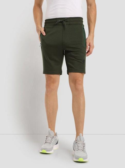 u.s. polo assn. green slim fit colour block sports shorts