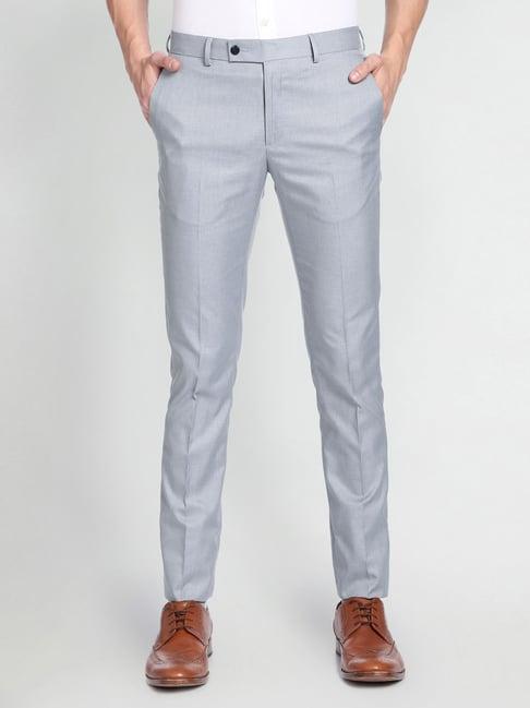 arrow grey regular fit trousers