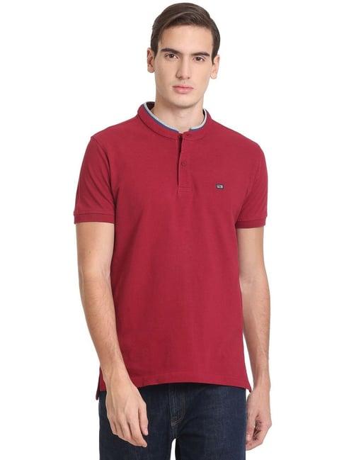 arrow sport red cotton regular fit t-shirt