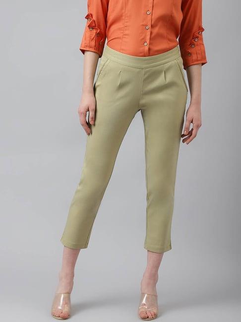 latin quarters khaki polyester regular fit mid rise pants