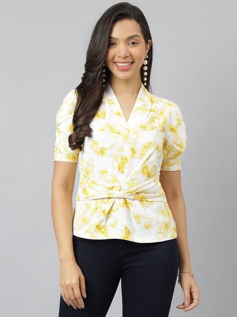 latin quarters yellow printed top