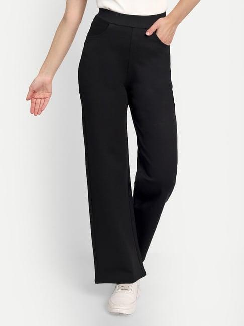 broadstar black relaxed fit high rise pants