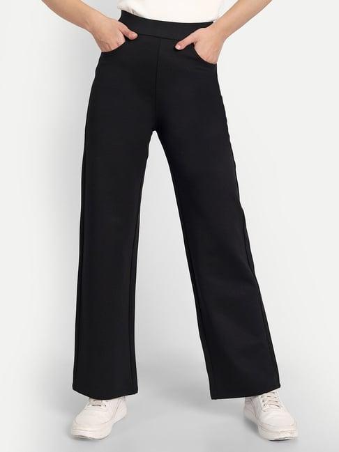 broadstar black relaxed fit high rise pants