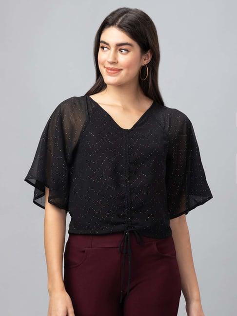 globus black printed top