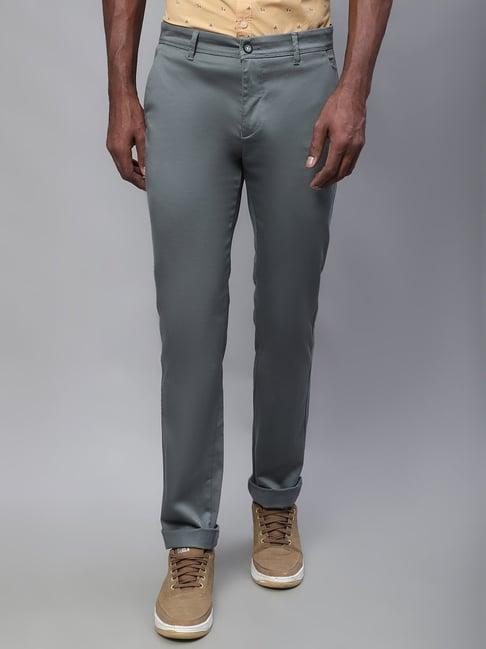 cantabil green cotton regular fit chinos