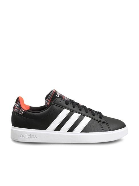 adidas men's grand court 2.0 black casual sneakers