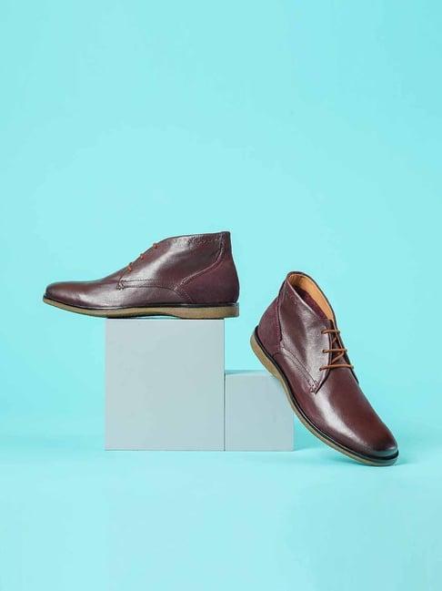 ruosh men's maroon chukka boots