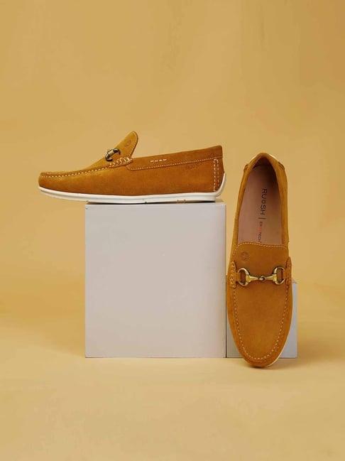 ruosh men's yellow casual loafers