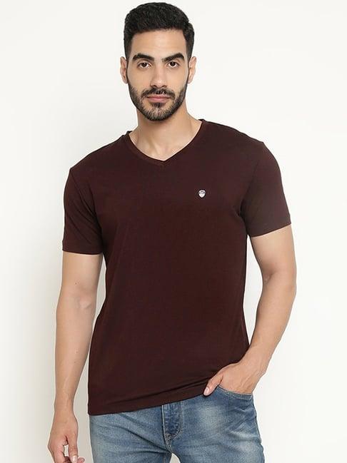 octave wine cotton regular fit t-shirt