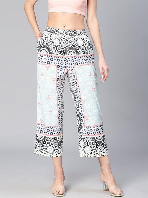 oxolloxo light blue & black printed culottes