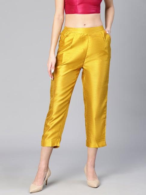 oxolloxo yellow tapered fit pants