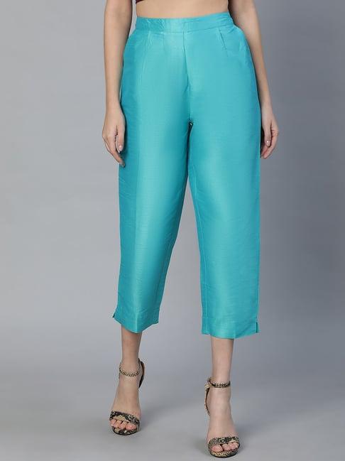 oxolloxo turquoise tapered fit pants