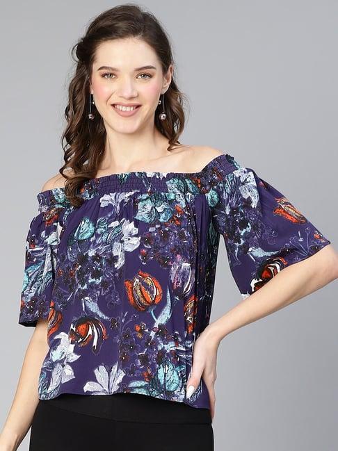 oxolloxo navy floral print top