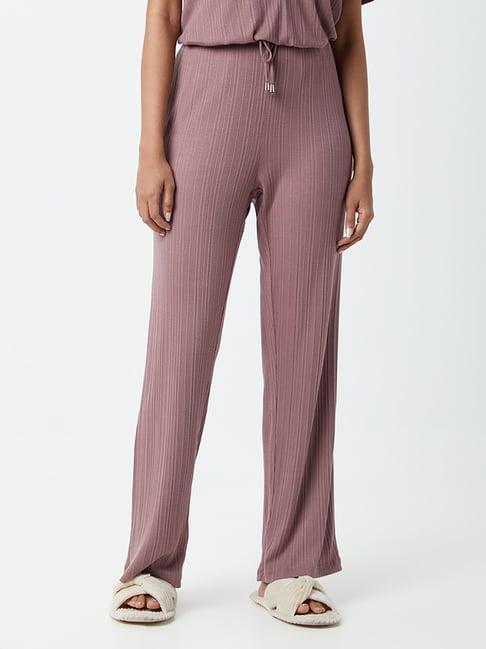 wunderlove by westside mauve self-patterned pyjamas