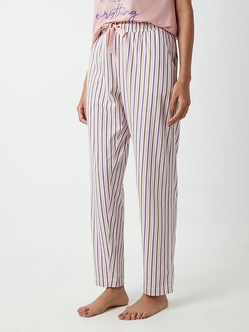 wunderlove by westside multicolour stripe print pyjamas