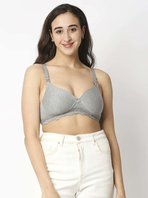 mee mee grey cotton bra