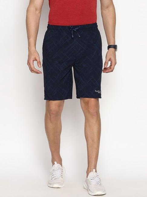 van heusen performance regular fit swift dry high stretch allover print woven shorts - navy