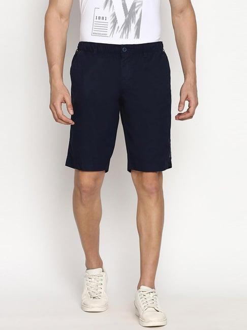 van heusen athleisure regular fit soft touch functional pockets shorts - navy