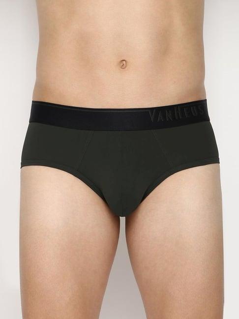 van heusen regular fit 4 way stretch body defining fit solid briefs - pine green