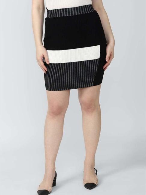 van heusen black & white shift skirt