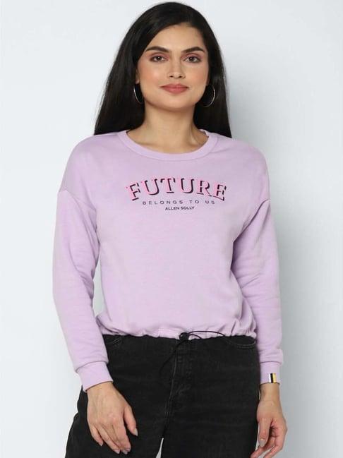 allen solly purple cotton printed sweatshirt